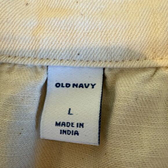 Old Navy Women Square Neck Longsleeve Cream Top Size Large Tiered Cotton Spring - Picture 5 of 8